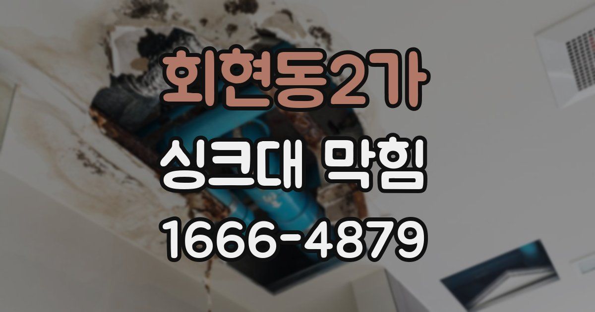 회현동2가 싱크대 막힘