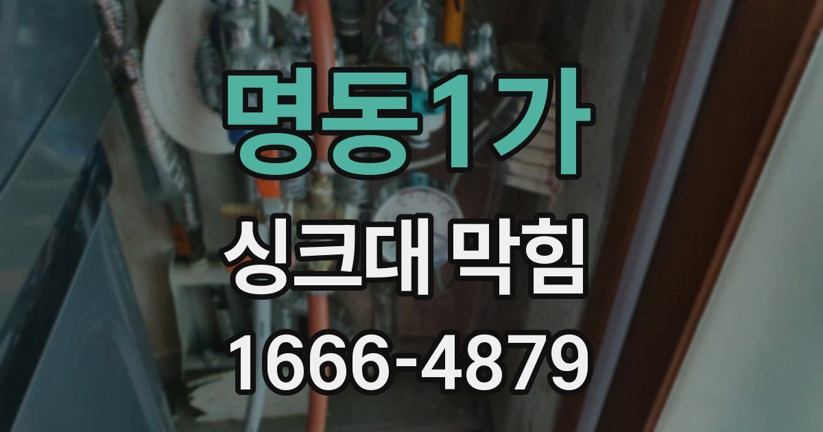 명동1가 싱크대 막힘