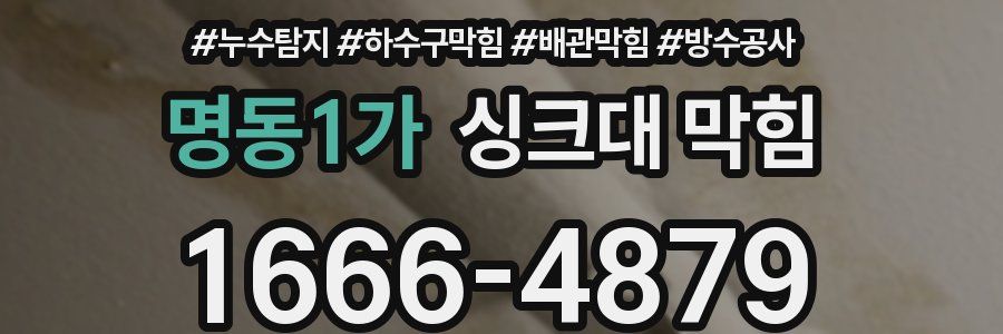 명동1가 싱크대 막힘