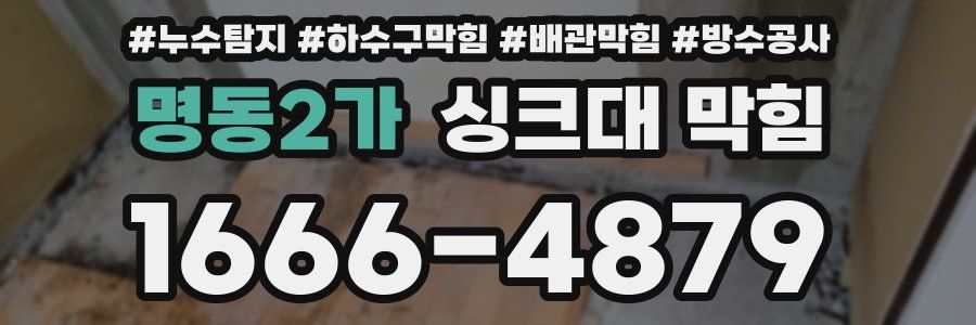 명동2가 싱크대 막힘