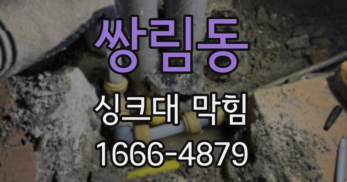 쌍림동 싱크대 막힘