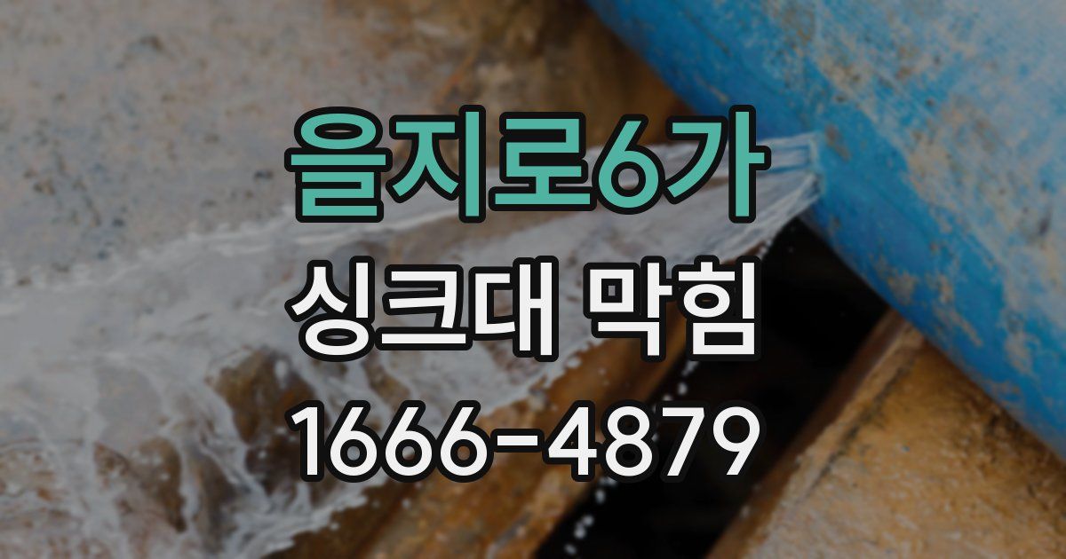 을지로6가 싱크대 막힘