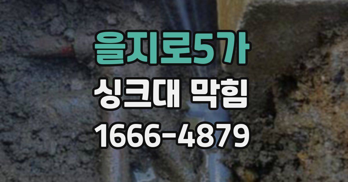 을지로5가 싱크대 막힘