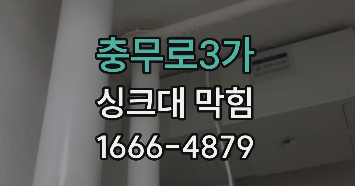 충무로3가 싱크대 막힘