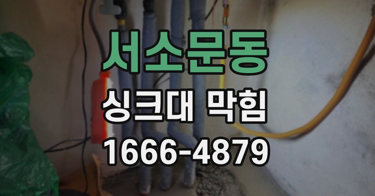 서소문동 싱크대 막힘
