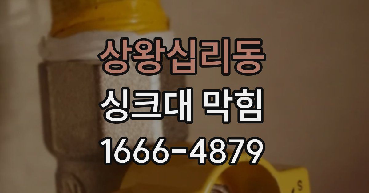 상왕십리동 싱크대 막힘