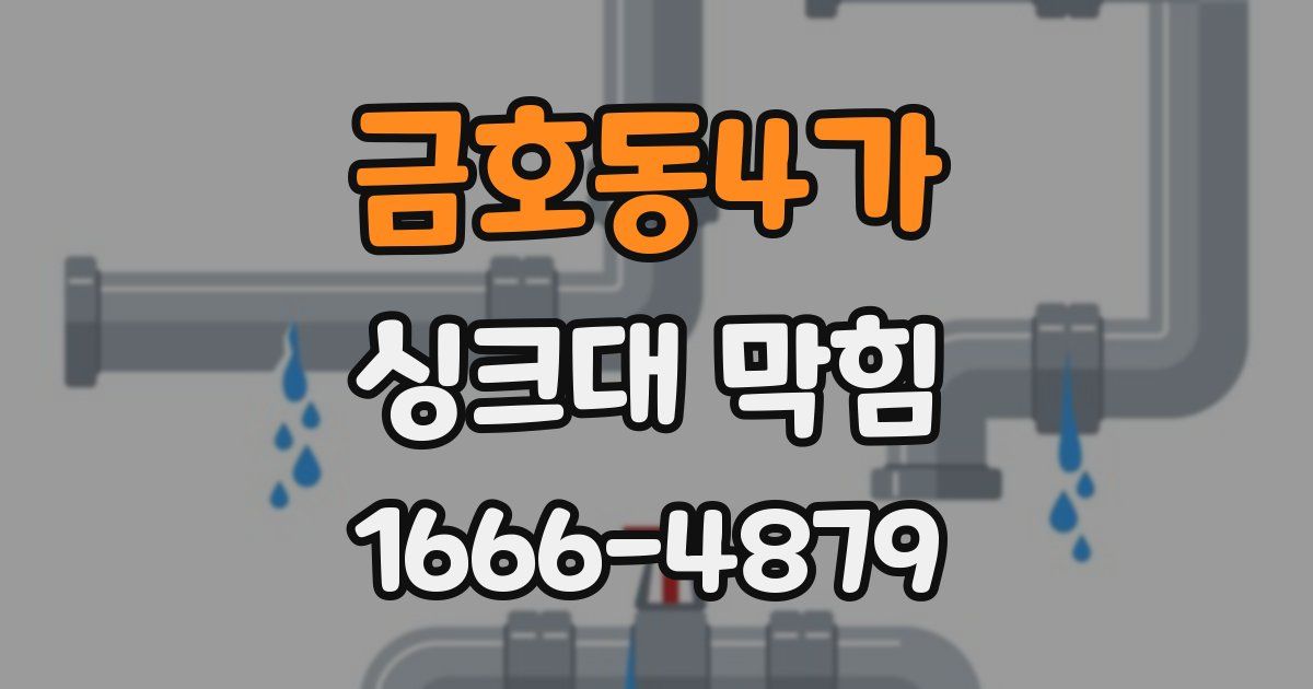 금호동4가 싱크대 막힘