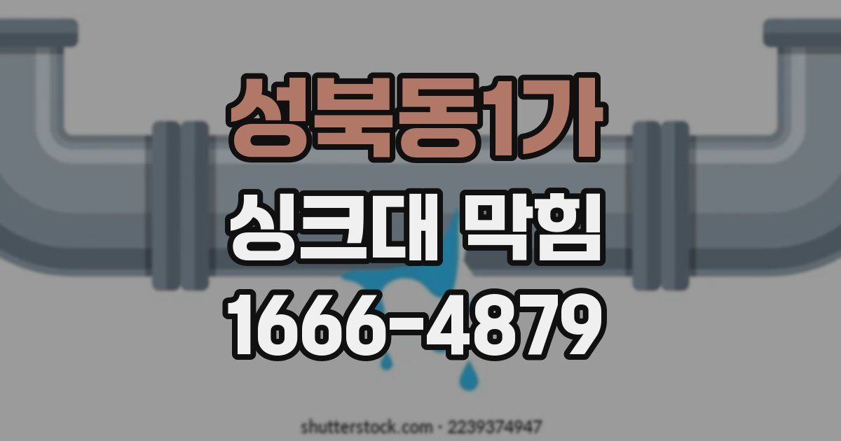 성북동1가 싱크대 막힘