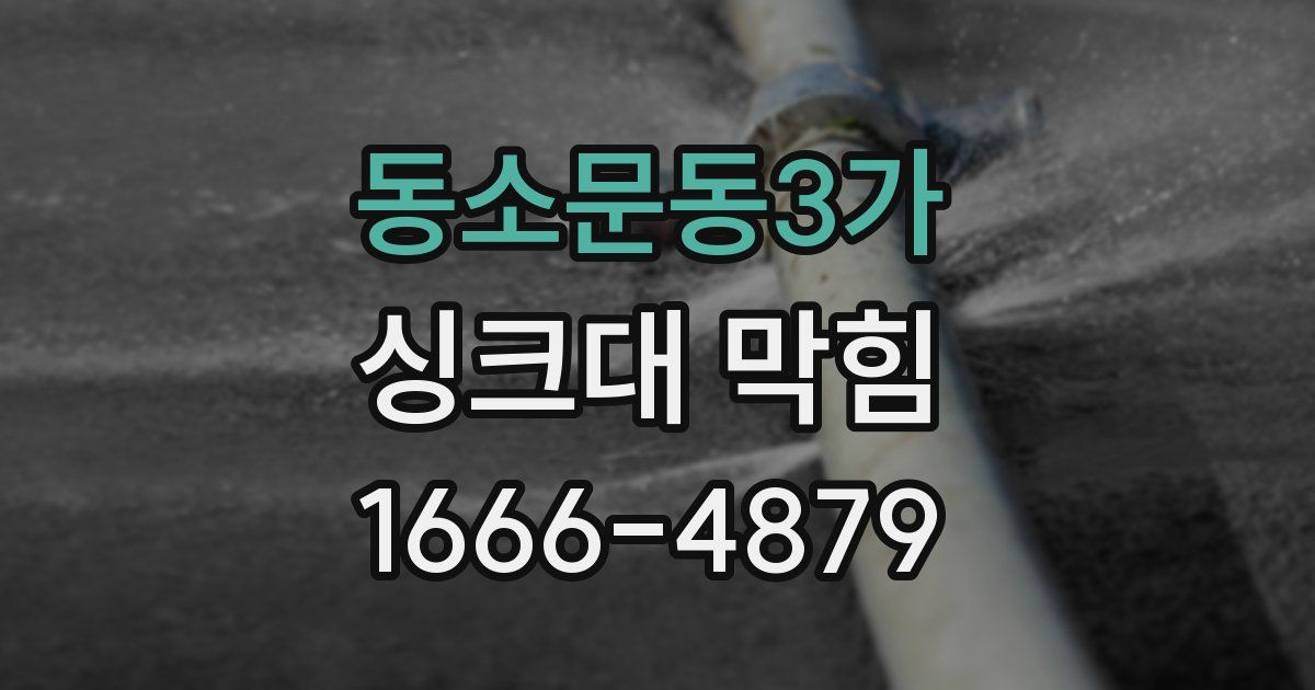 동소문동3가 싱크대 막힘