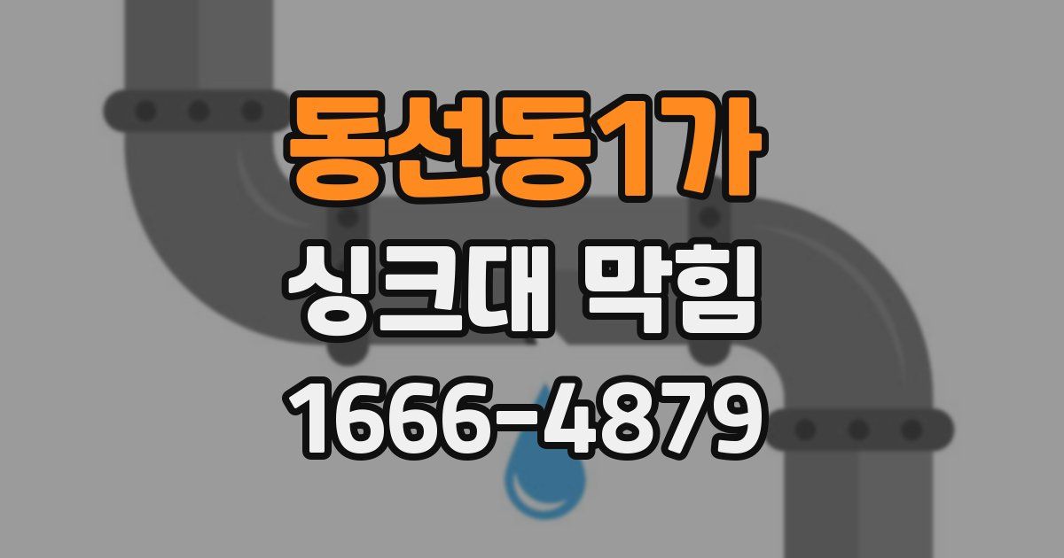 동선동1가 싱크대 막힘