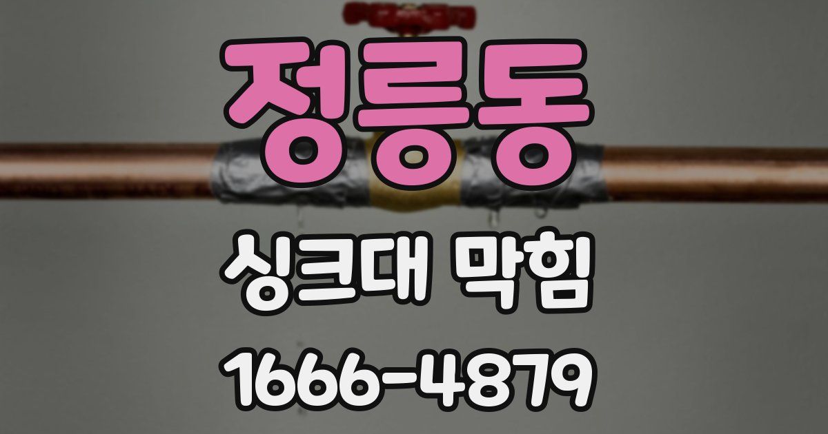 정릉동 싱크대 막힘
