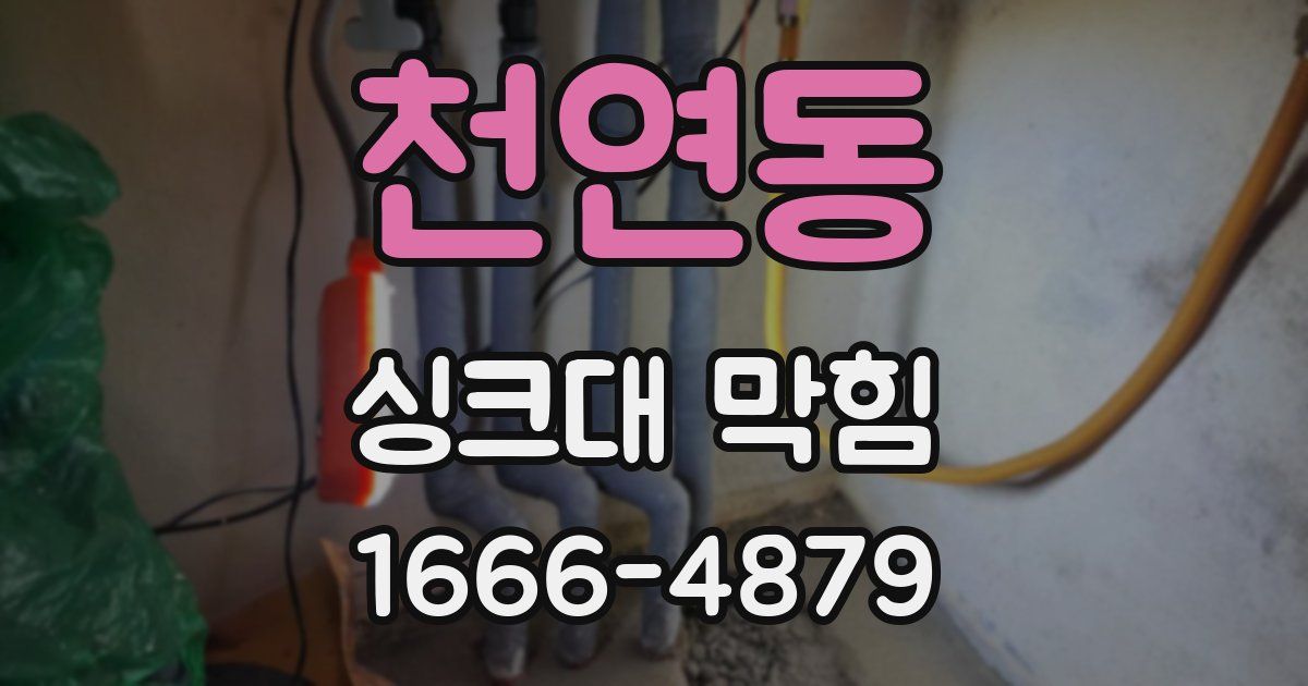 천연동 싱크대 막힘