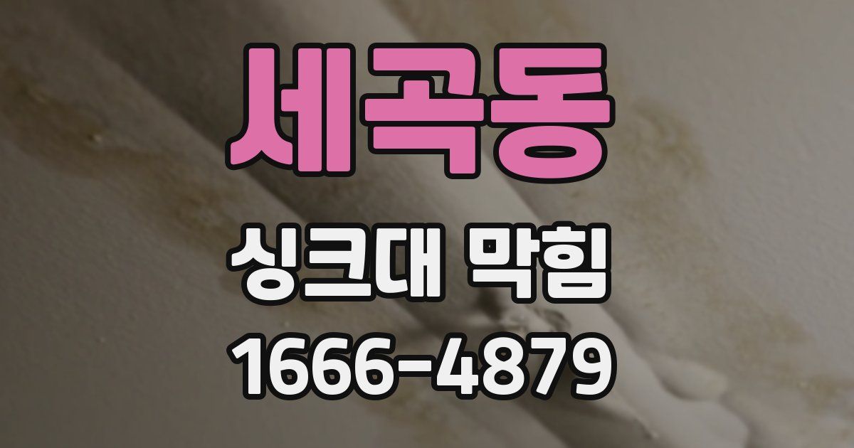세곡동 싱크대 막힘