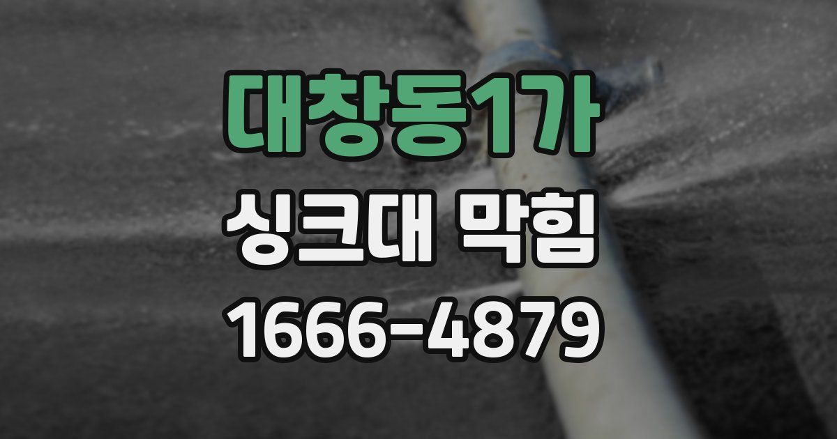 대창동1가 싱크대 막힘
