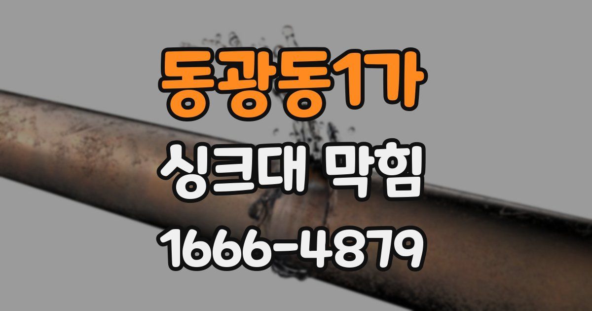 동광동1가 싱크대 막힘