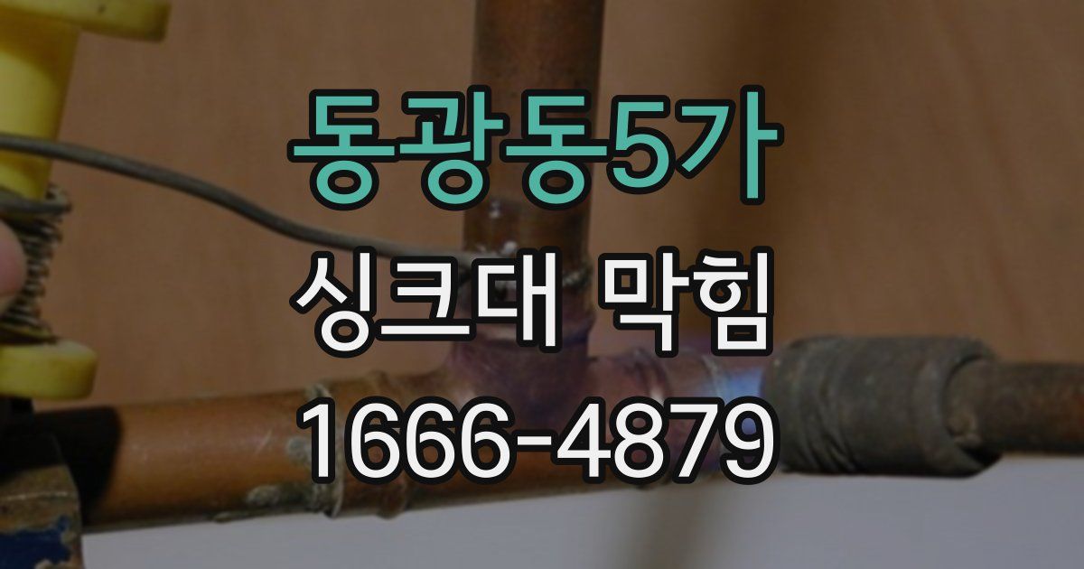 동광동5가 싱크대 막힘