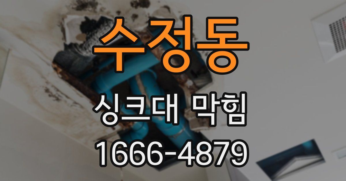 수정동 싱크대 막힘