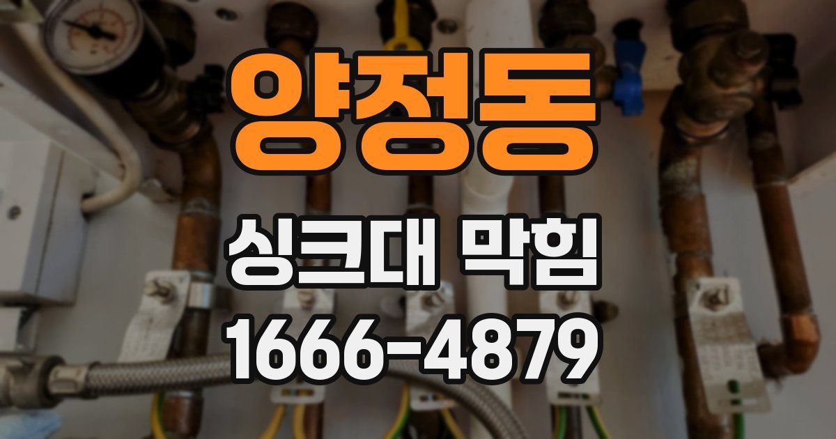 양정동 싱크대 막힘