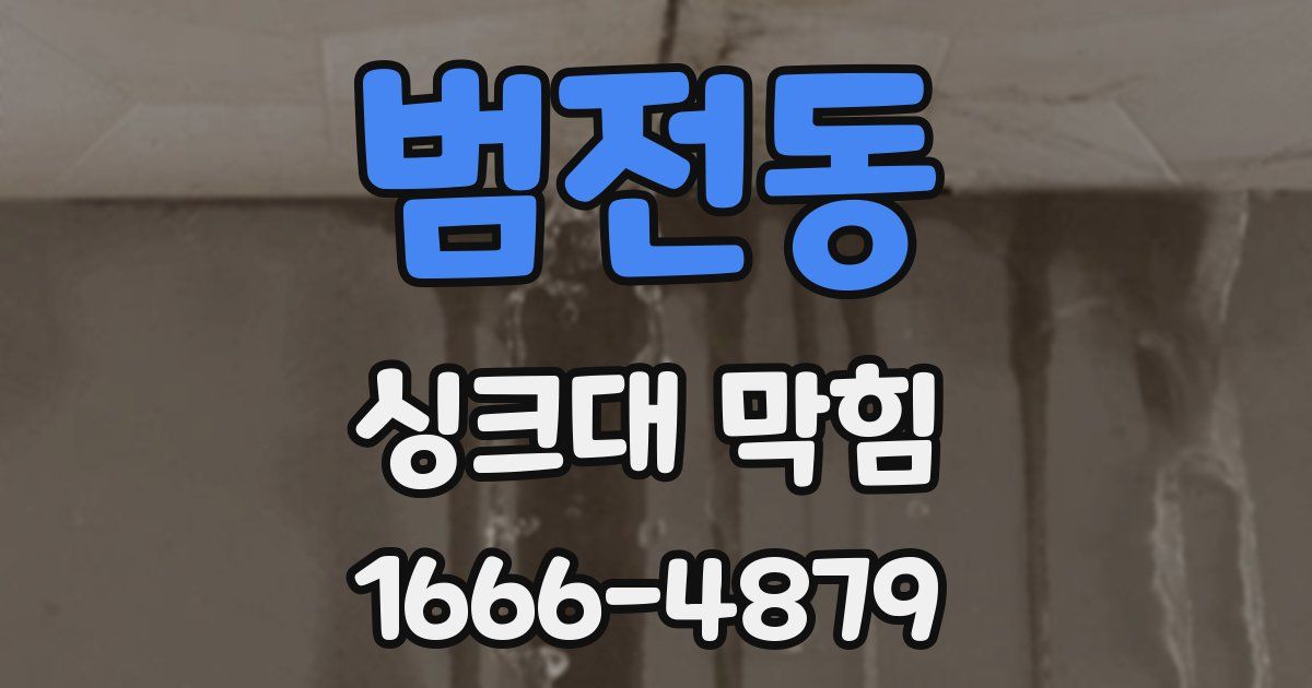 범전동 싱크대 막힘