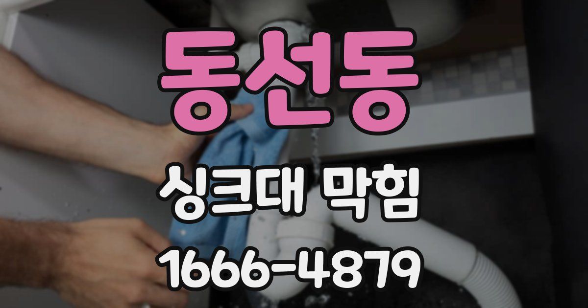 동선동 싱크대 막힘