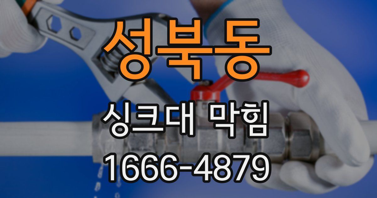 성북동 싱크대 막힘
