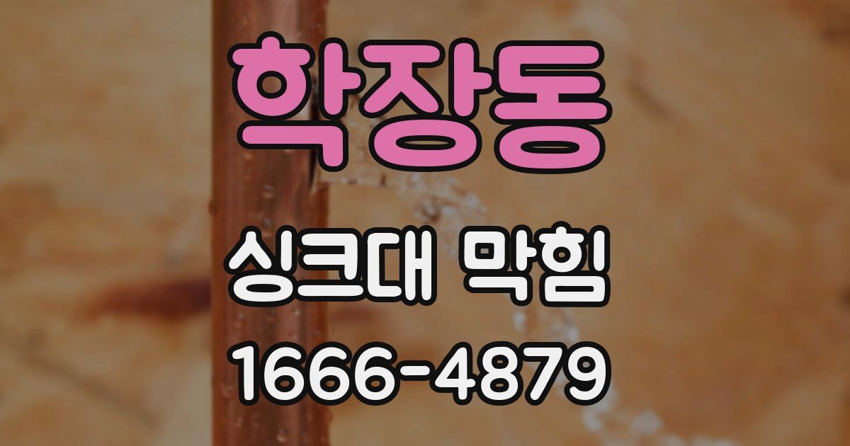 학장동 싱크대 막힘