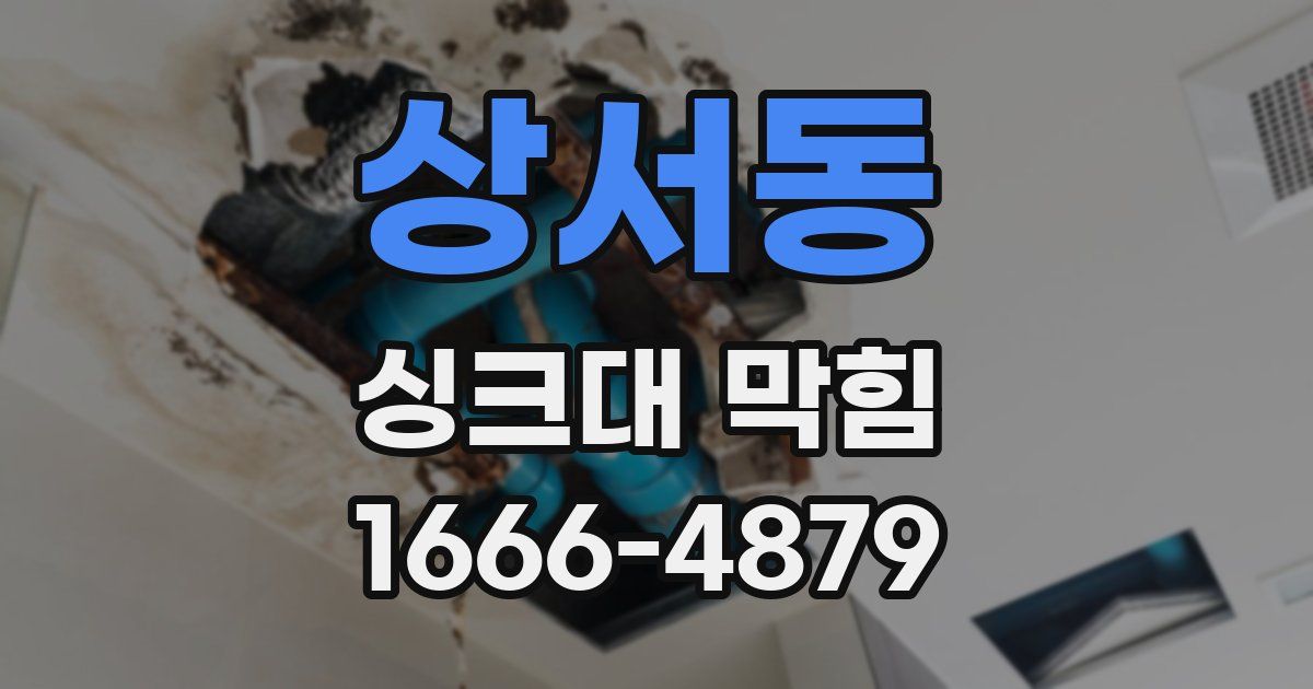 상서동 싱크대 막힘