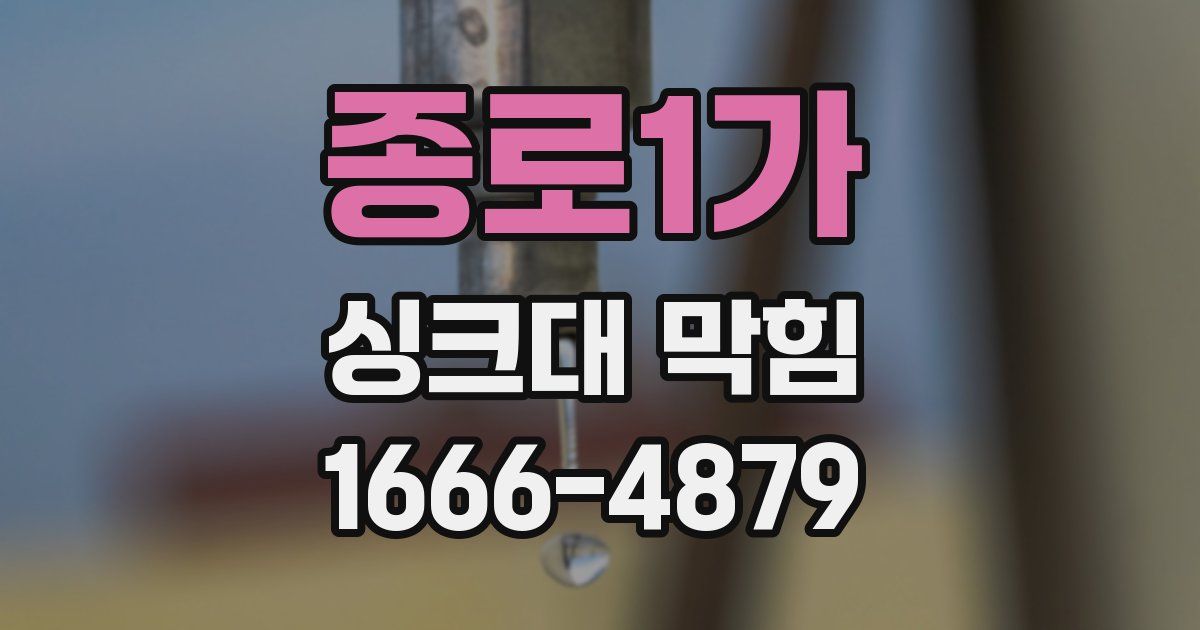 종로1가 싱크대 막힘