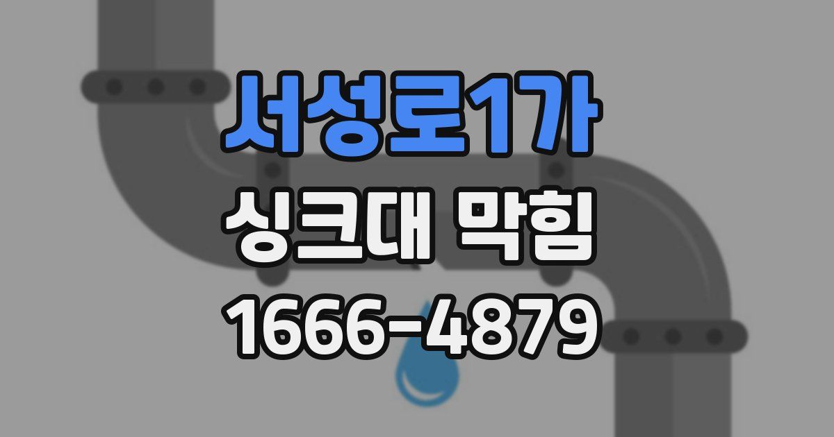 서성로1가 싱크대 막힘
