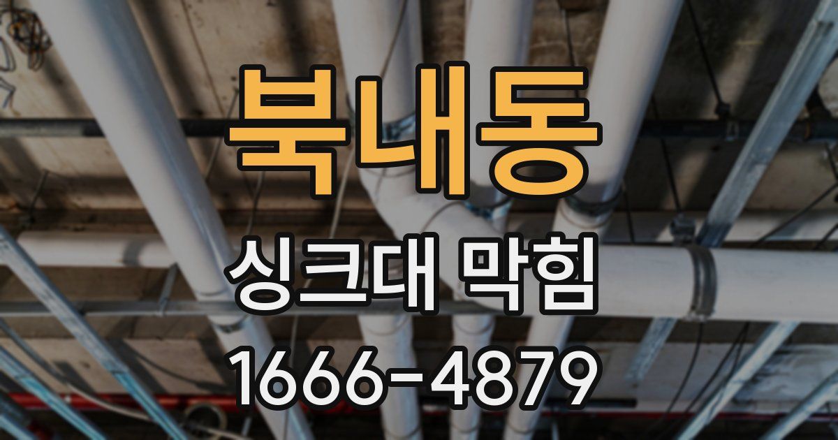 북내동 싱크대 막힘