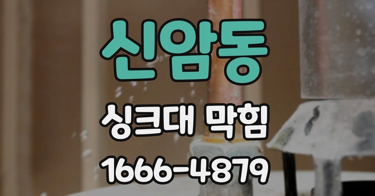 신암동 싱크대 막힘