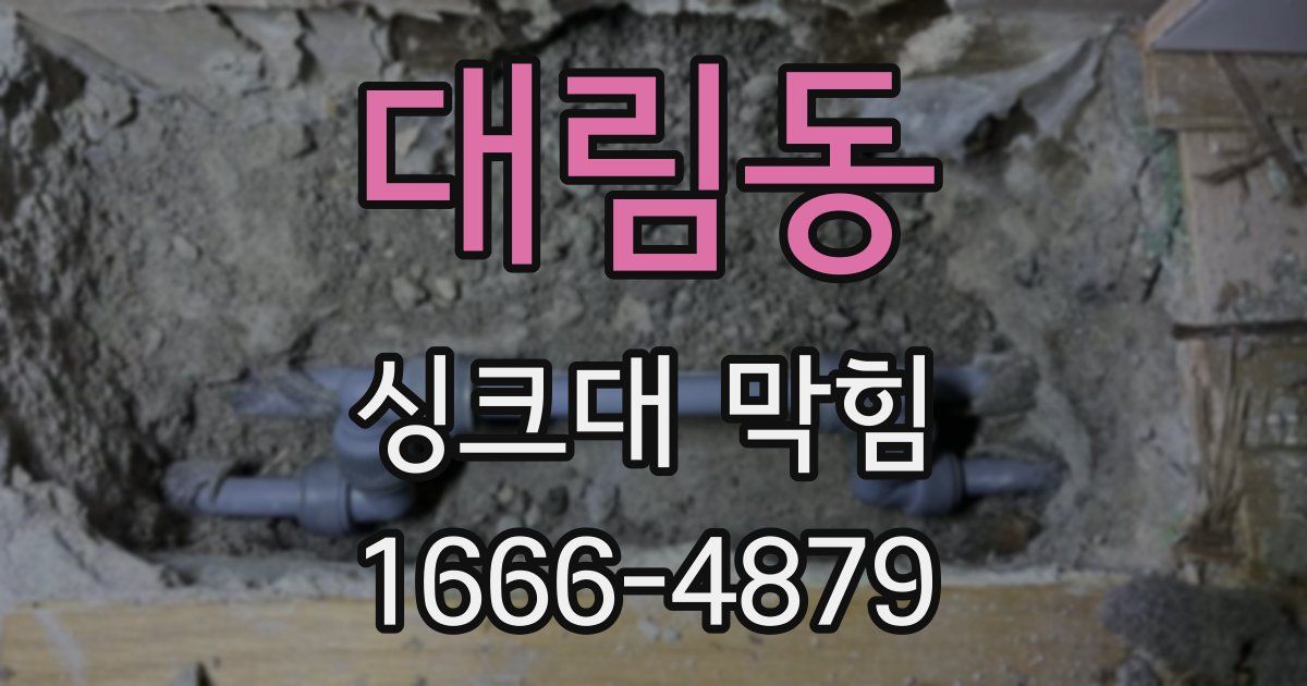 대림동 싱크대 막힘