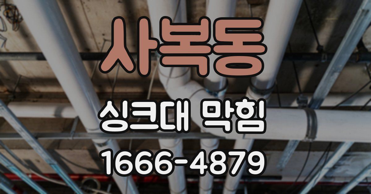 사복동 싱크대 막힘