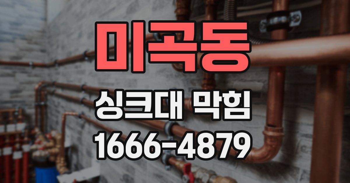 미곡동 싱크대 막힘