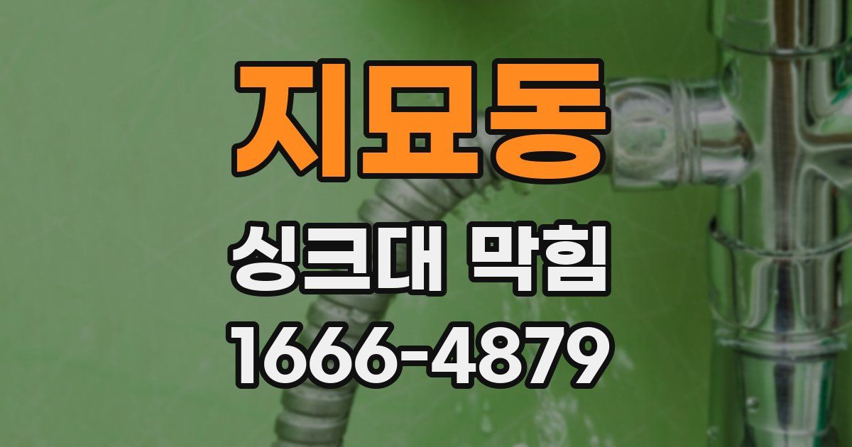 지묘동 싱크대 막힘