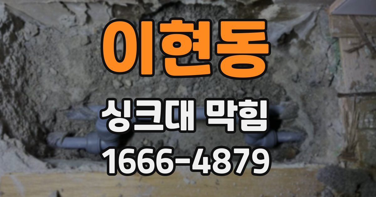 이현동 싱크대 막힘