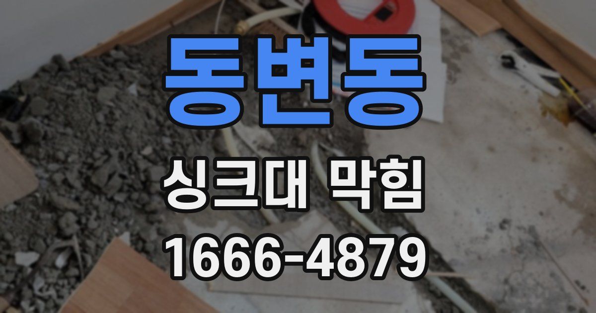 동변동 싱크대 막힘