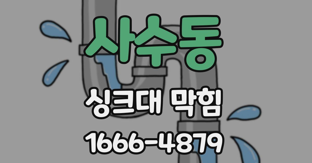 사수동 싱크대 막힘