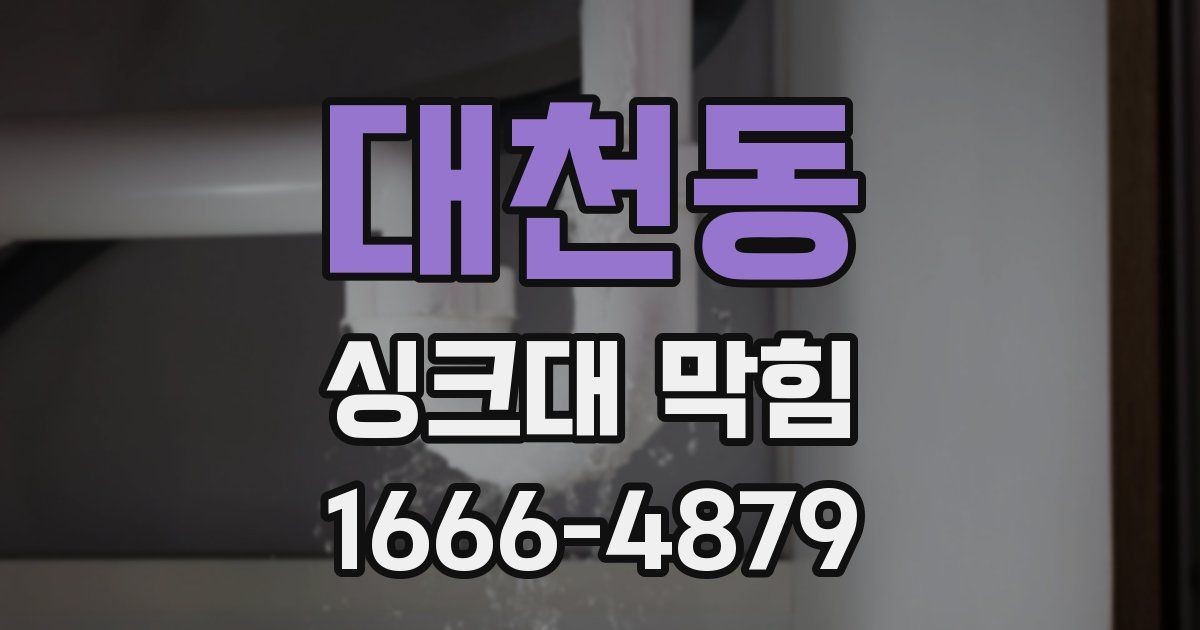 대천동 싱크대 막힘