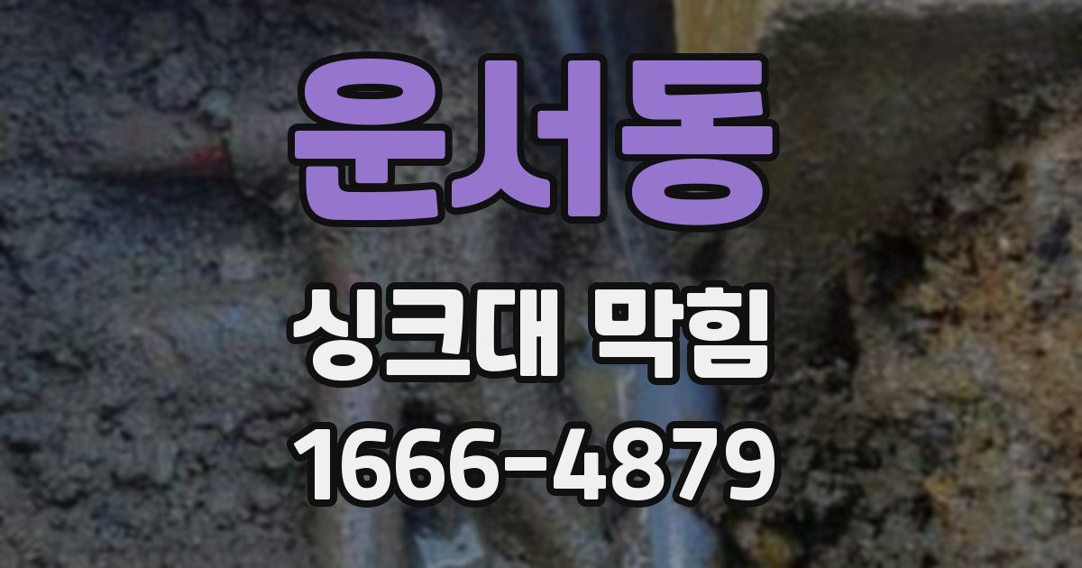 운서동 싱크대 막힘