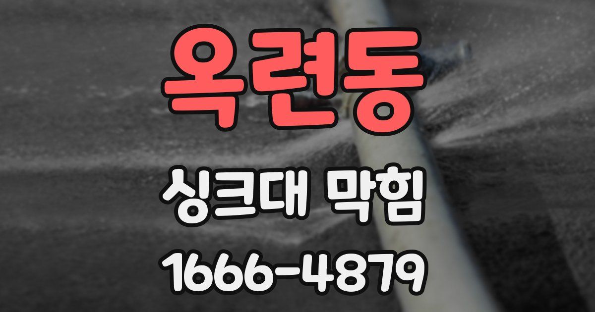 옥련동 싱크대 막힘