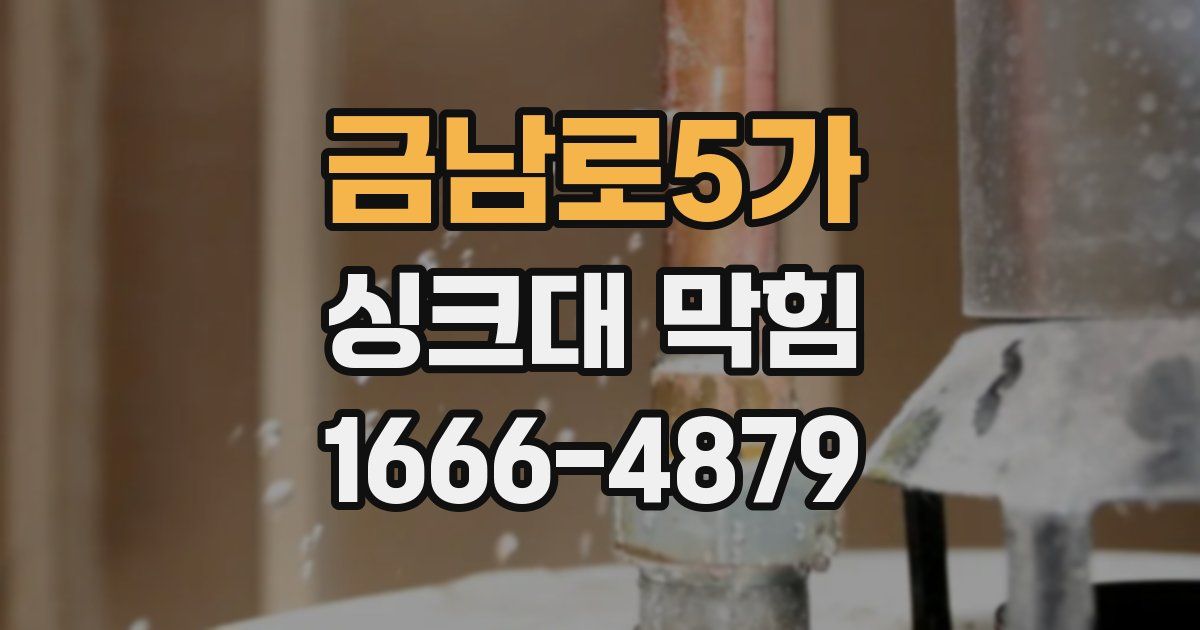 금남로5가 싱크대 막힘
