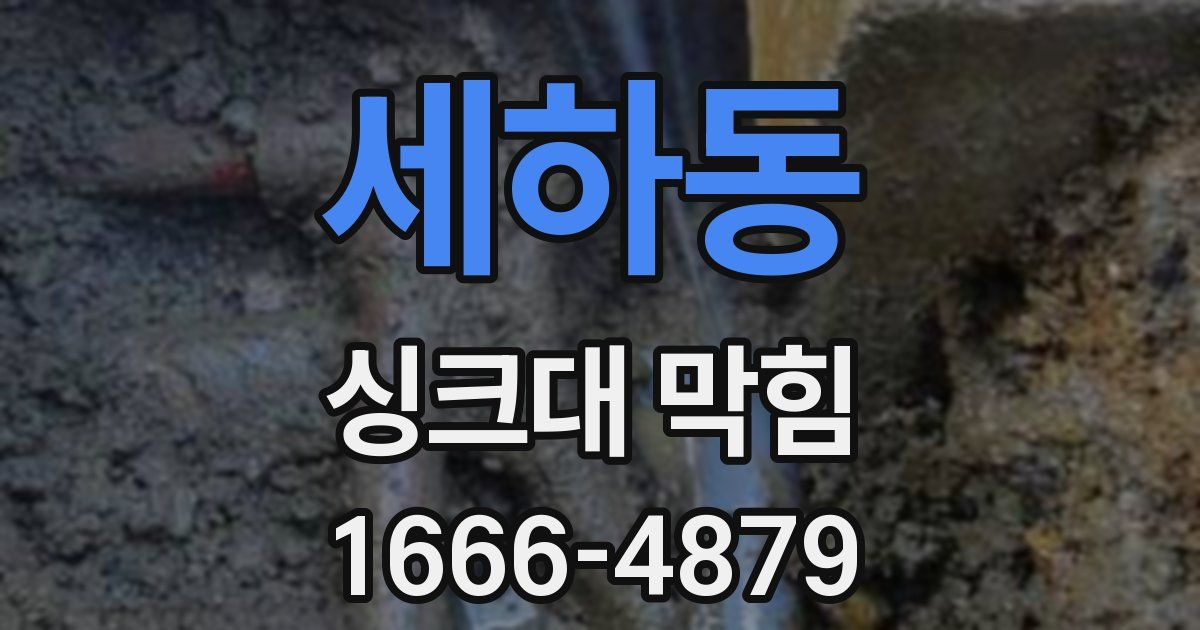 세하동 싱크대 막힘
