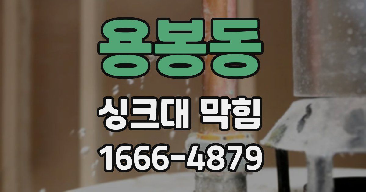 용봉동 싱크대 막힘