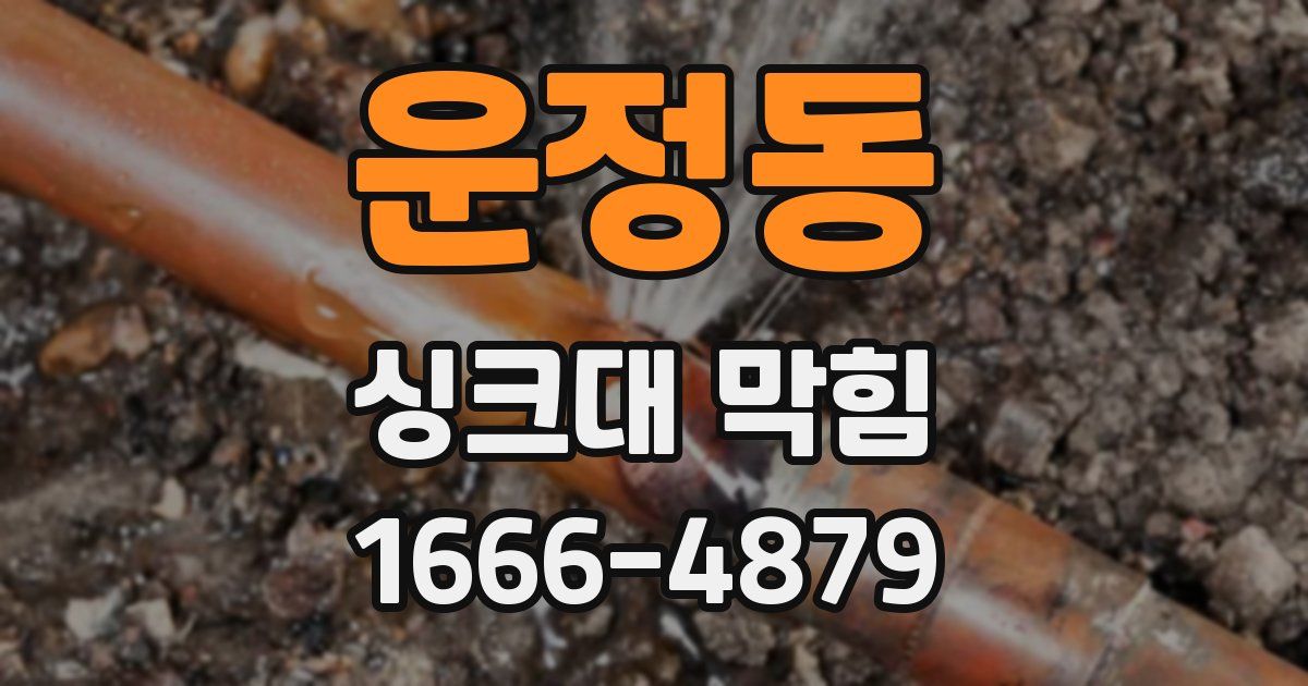운정동 싱크대 막힘