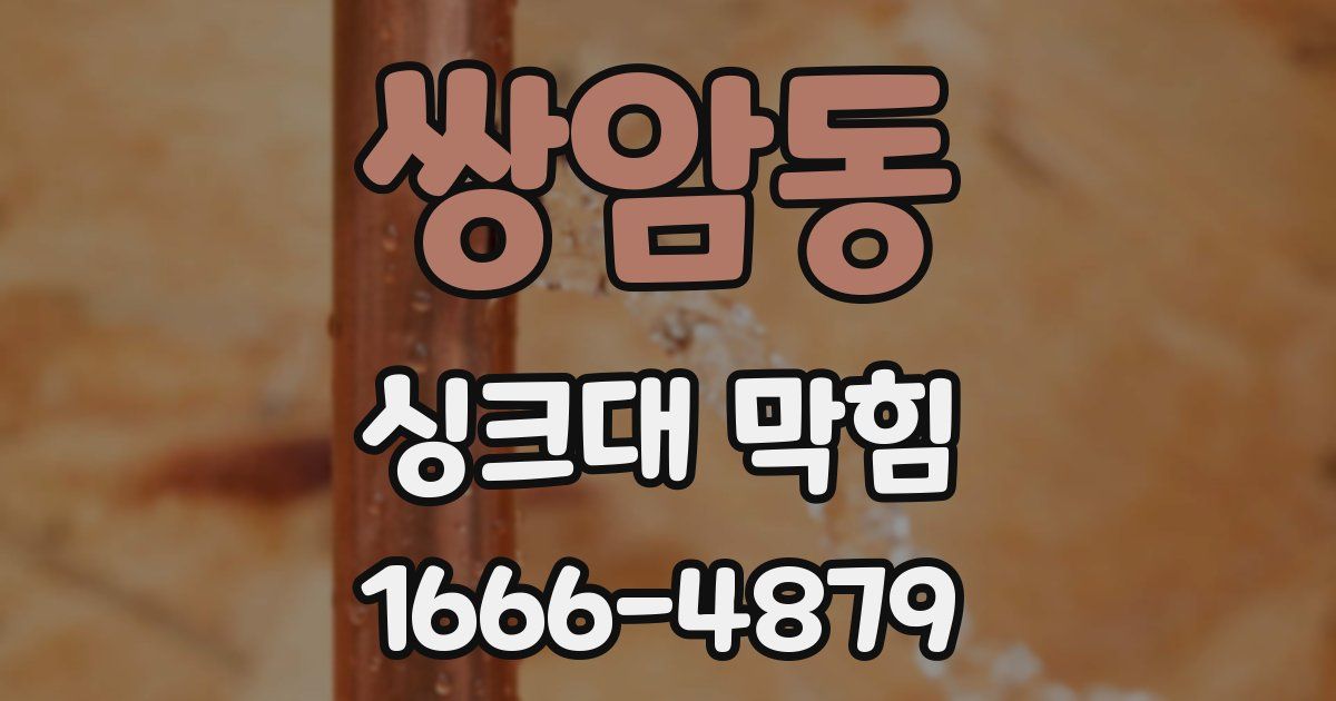 쌍암동 싱크대 막힘