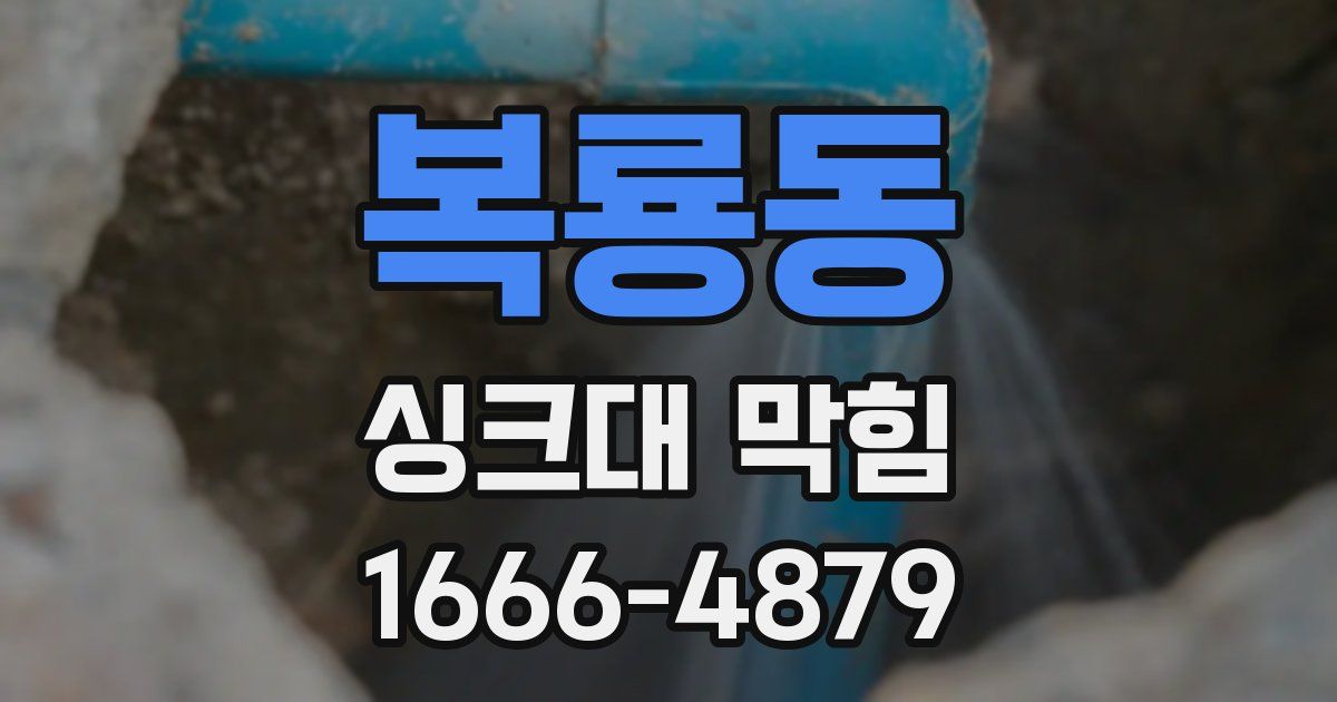 복룡동 싱크대 막힘