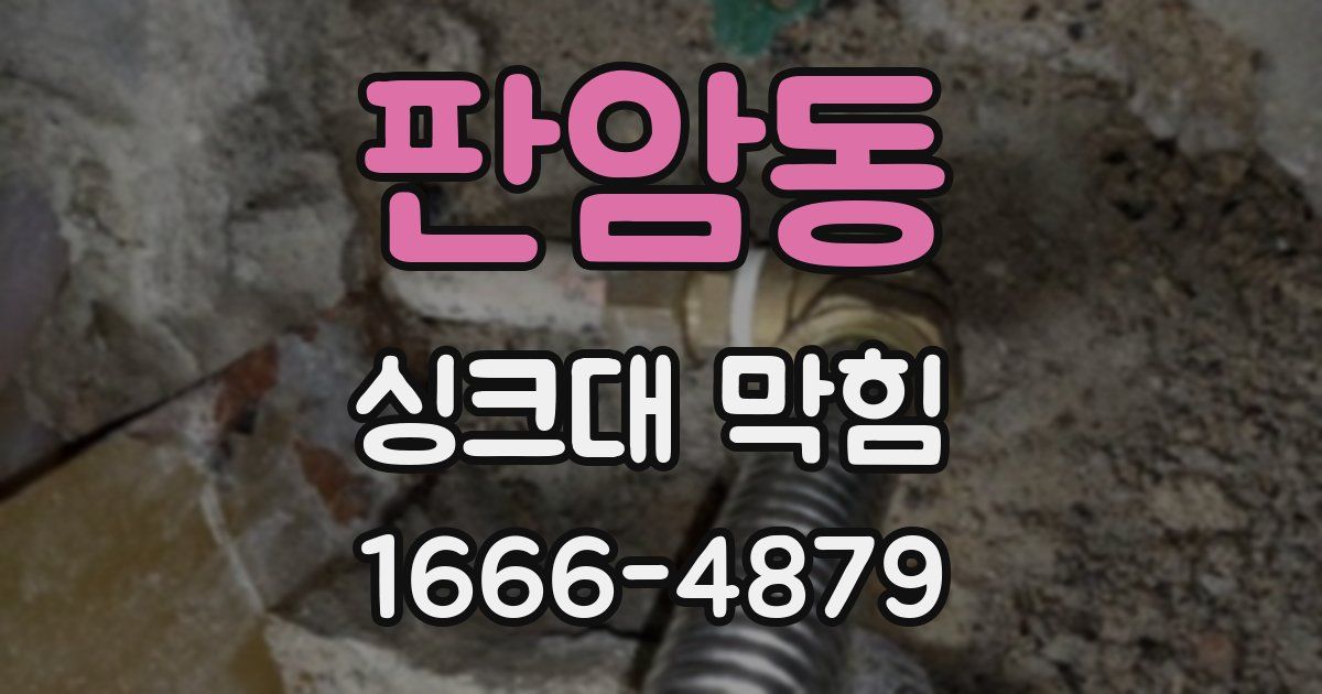 판암동 싱크대 막힘