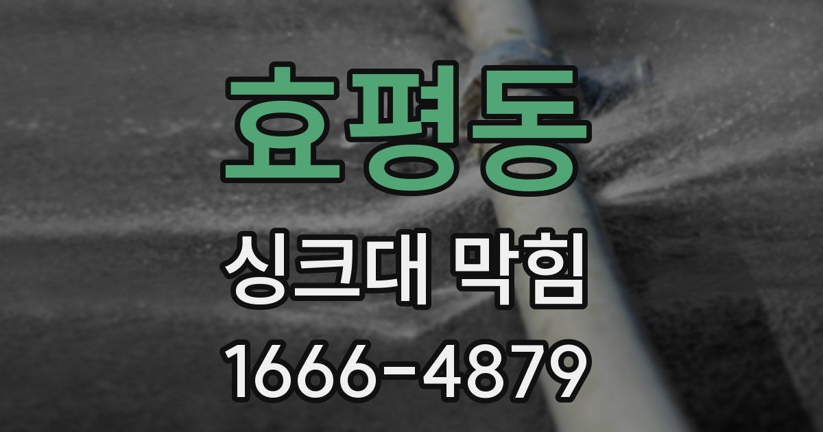 효평동 싱크대 막힘