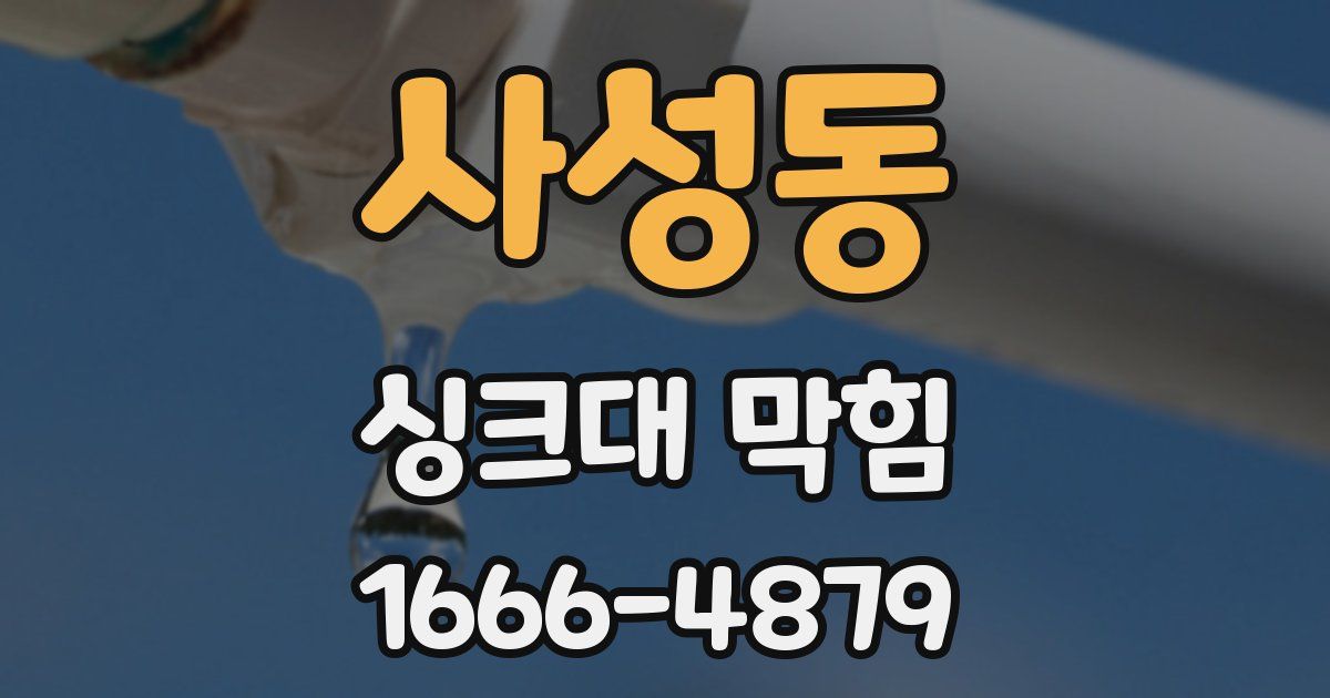 사성동 싱크대 막힘